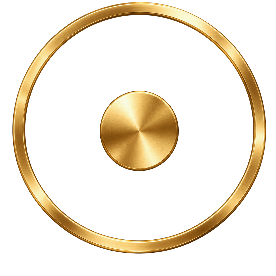 Rejected metallic render of the MLX mark, brushed gold with a gradient.